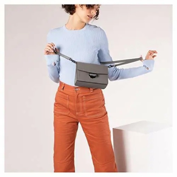 NWT Botkier Astor Square Woman's Leather Cross Body Smoke Color MSRP: $198.00 - Picture 6 of 6